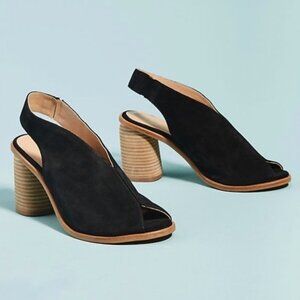 Anthropologie Tracy Slingback Shooties in Black Size 38